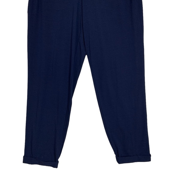 Eileen Fisher Navy Pull On Cropped Trouser Pant Viscose  Size Small Office Wear - Picture 5 of 11